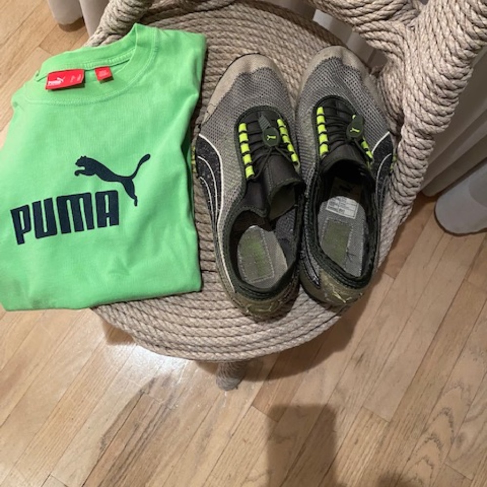 Puma Tennis Shoe (size 8) and T-Shirt (size Small)